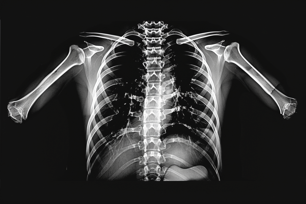 Broken ribs, including diagrams of rib anatomy, X-ray images of rib fractures, and depictions of symptoms like pain and breathing difficulty from motor vehicle accident injuries