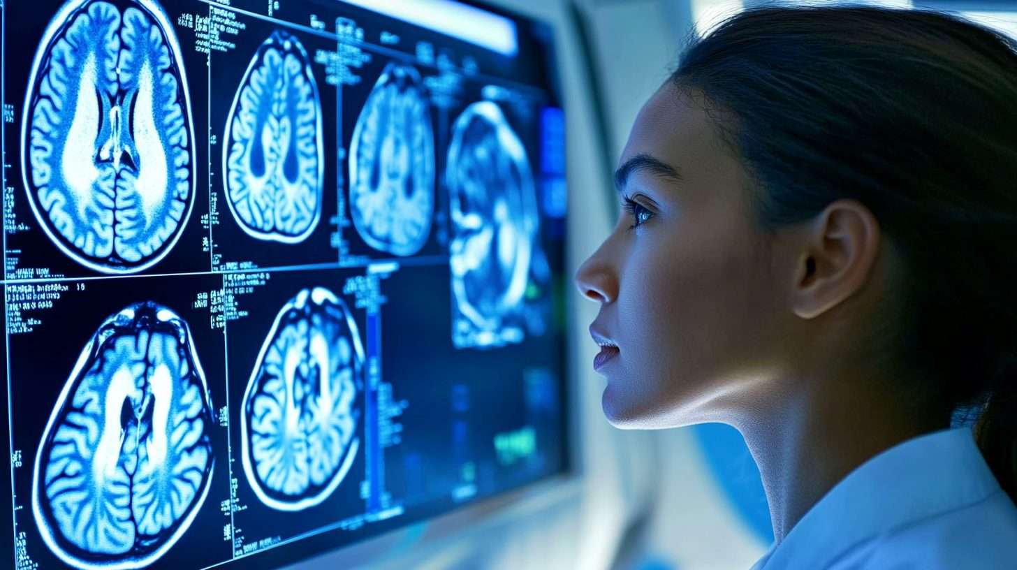 Doctor reviewing a brain X-ray for a tumor potentially associated with Depo Provera usage, emphasizing the health risks and legal implications of the contraceptive.