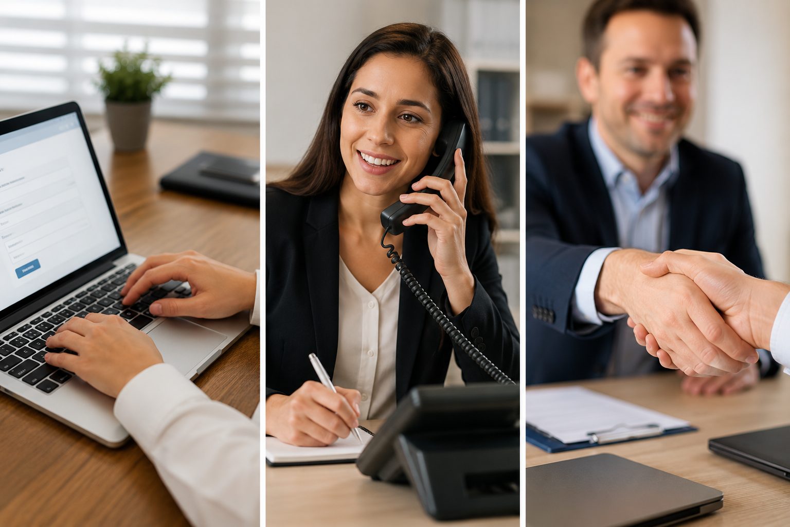 Professional legal intake team handling Social Security Disability leads through web forms, live call transfers, and managed intake solutions in a modern office environment.