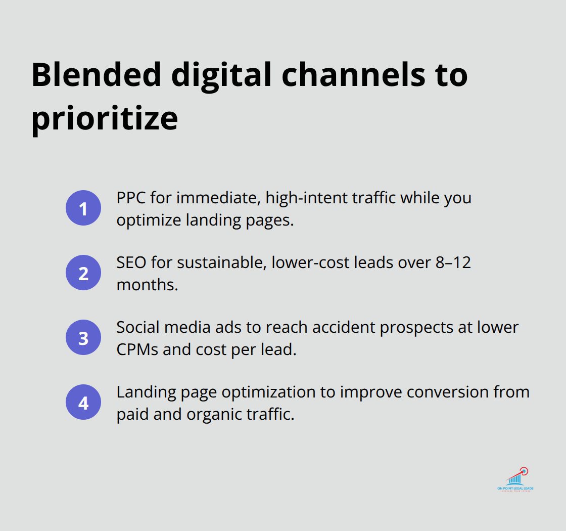 Ordered list of digital channels for PI lead generation - personal injury leads for attorneys