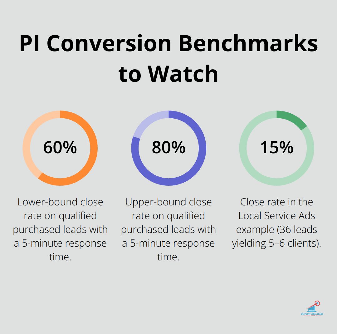 Percentage chart highlighting key conversion rates for personal injury lead acquisition. - personal injury leads for sale