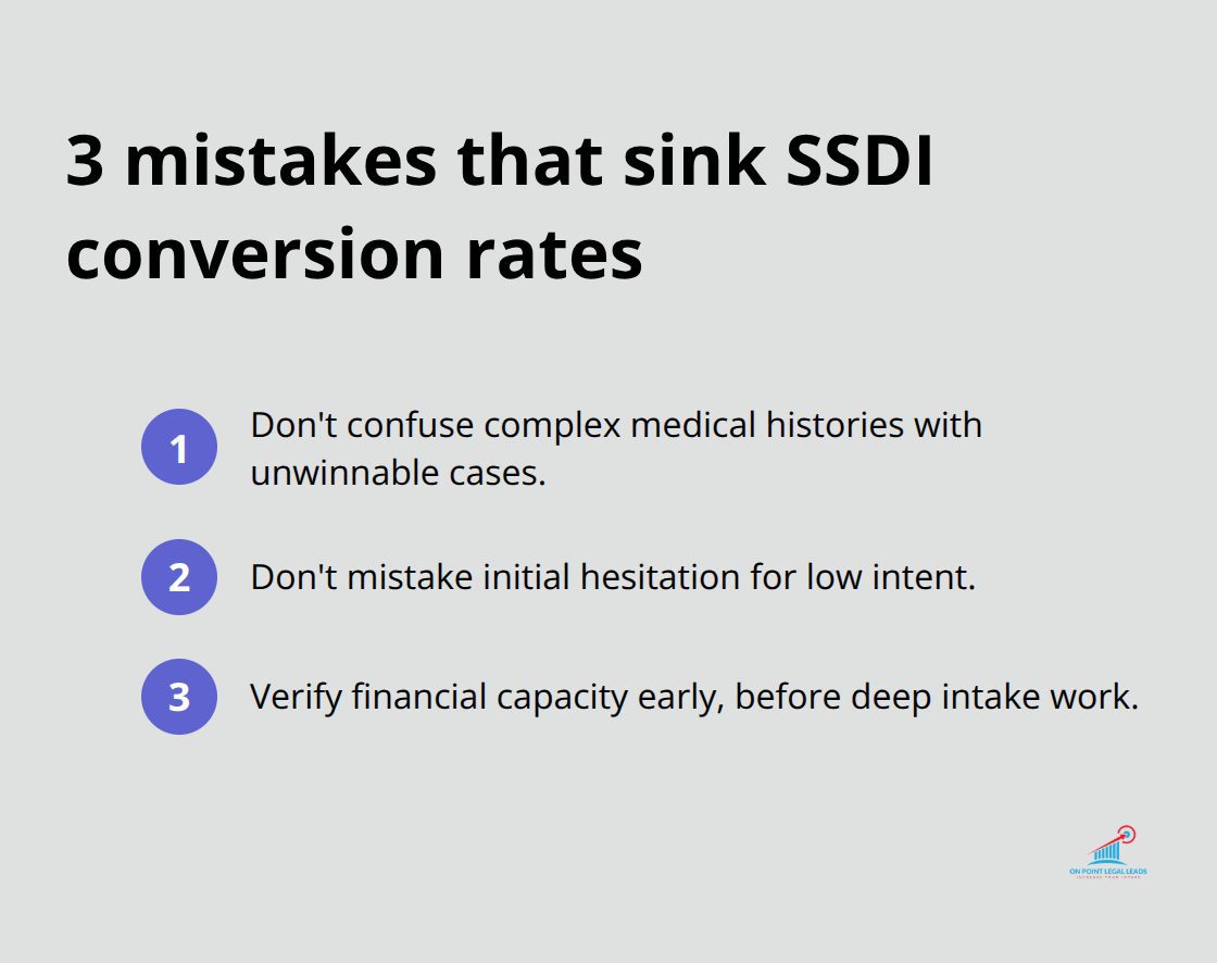 Compact list of common intake errors to avoid in SSDI lead screening - SSDI lead quality
