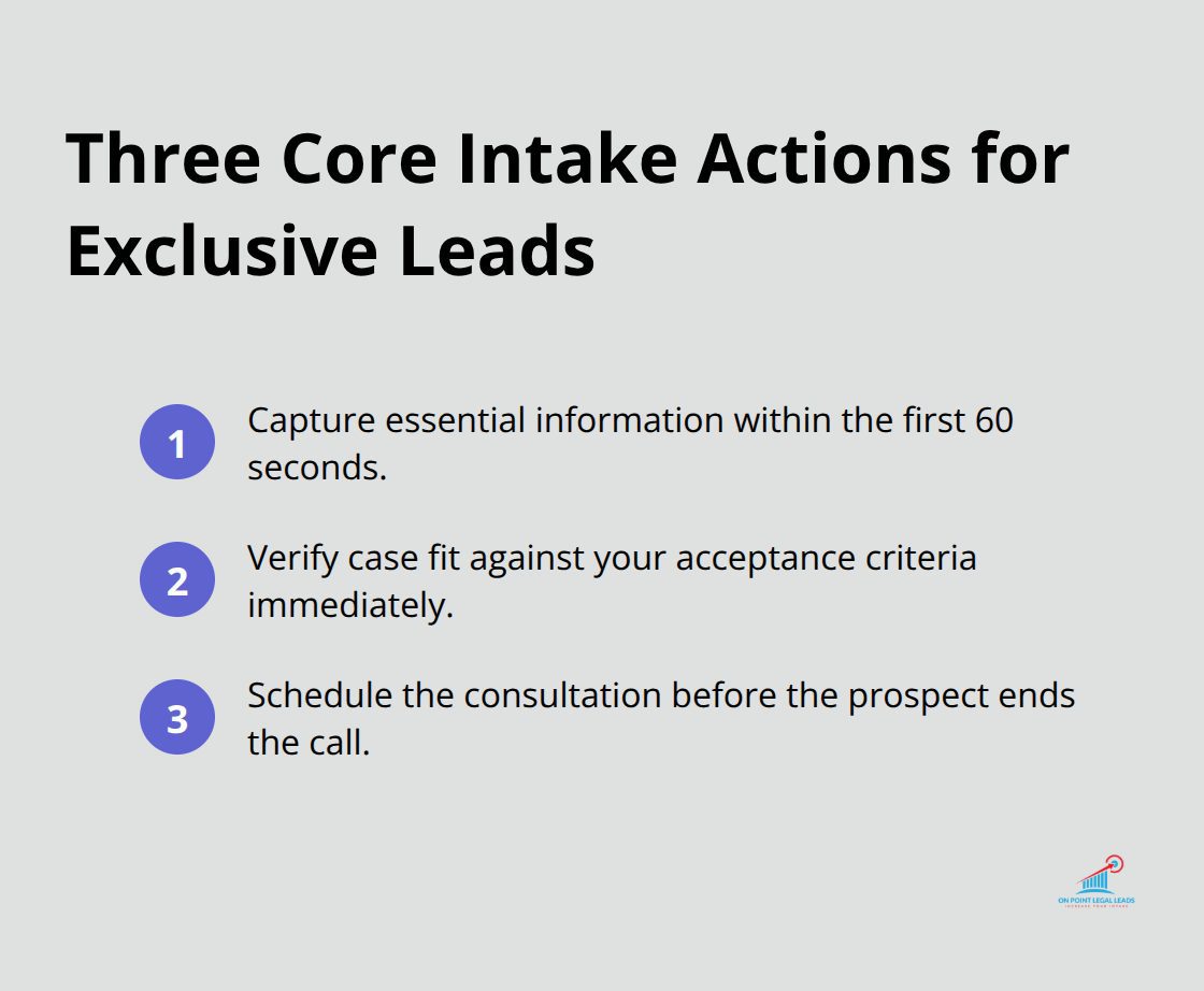Compact list of the three core intake actions to convert targeted leads. - targeted car accident leads