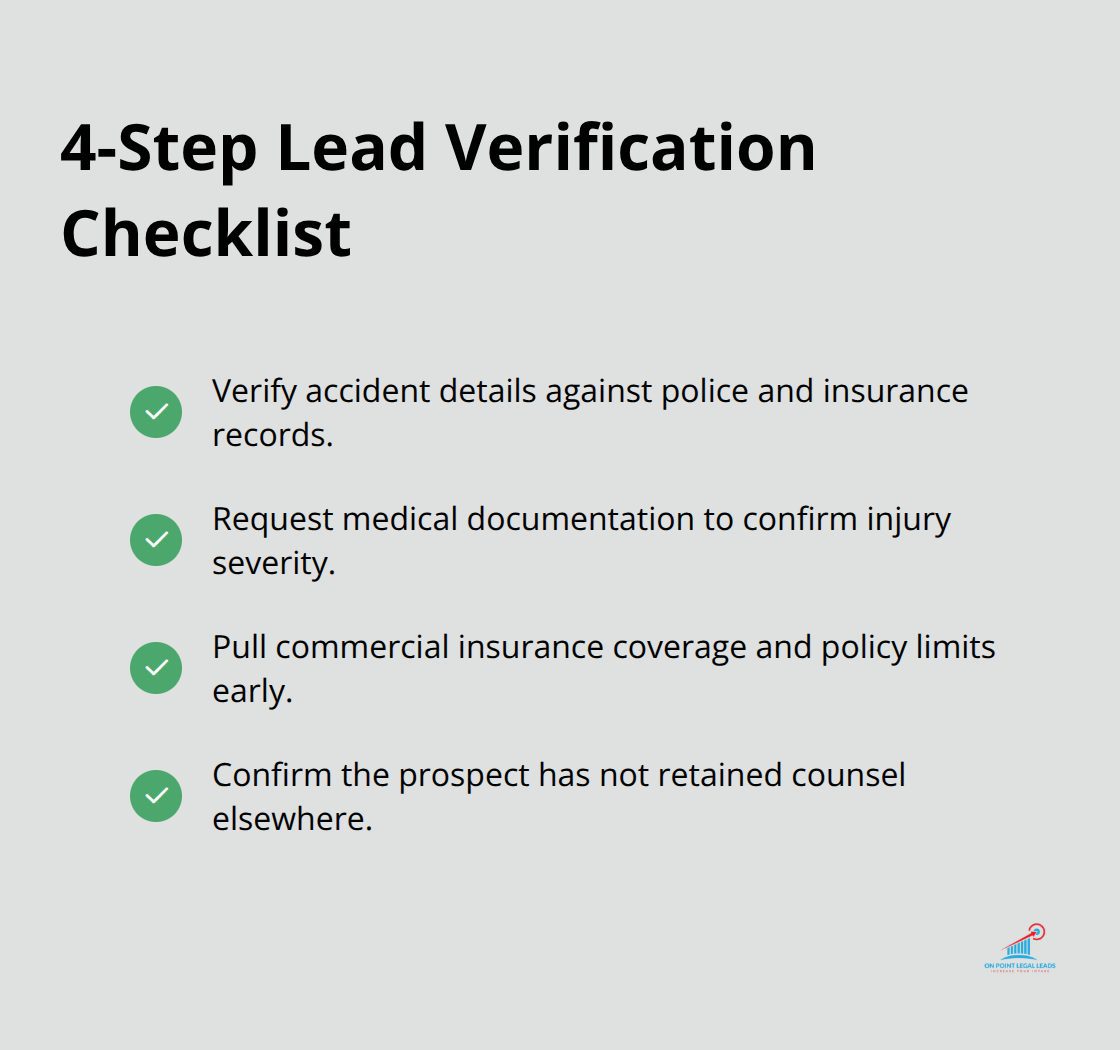 Checklist of four steps to qualify high-value truck collision leads in the U.S. - Truck collision leads service